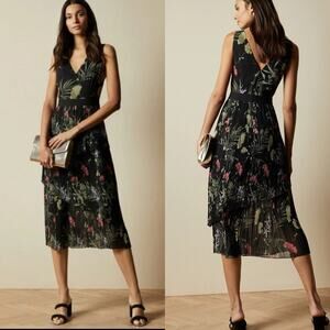 Ted Baker Malinae Dress Floral Pleated Tiered Garden Party Midi US 4 Ted 1 NWT